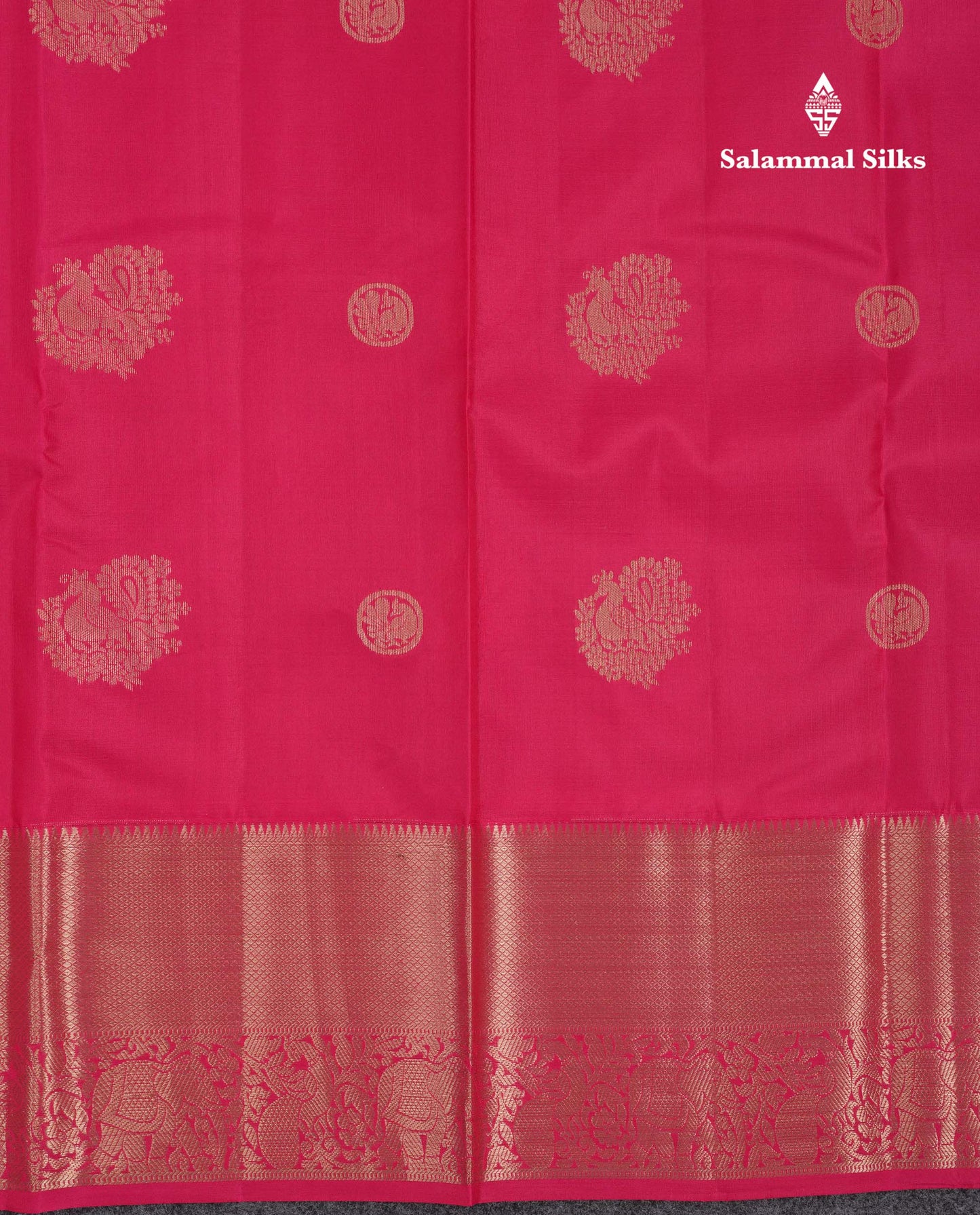 Beautiful Dual Tone Pink Pure Kanjivaram Silk Saree With Traditional Evening Morning Border