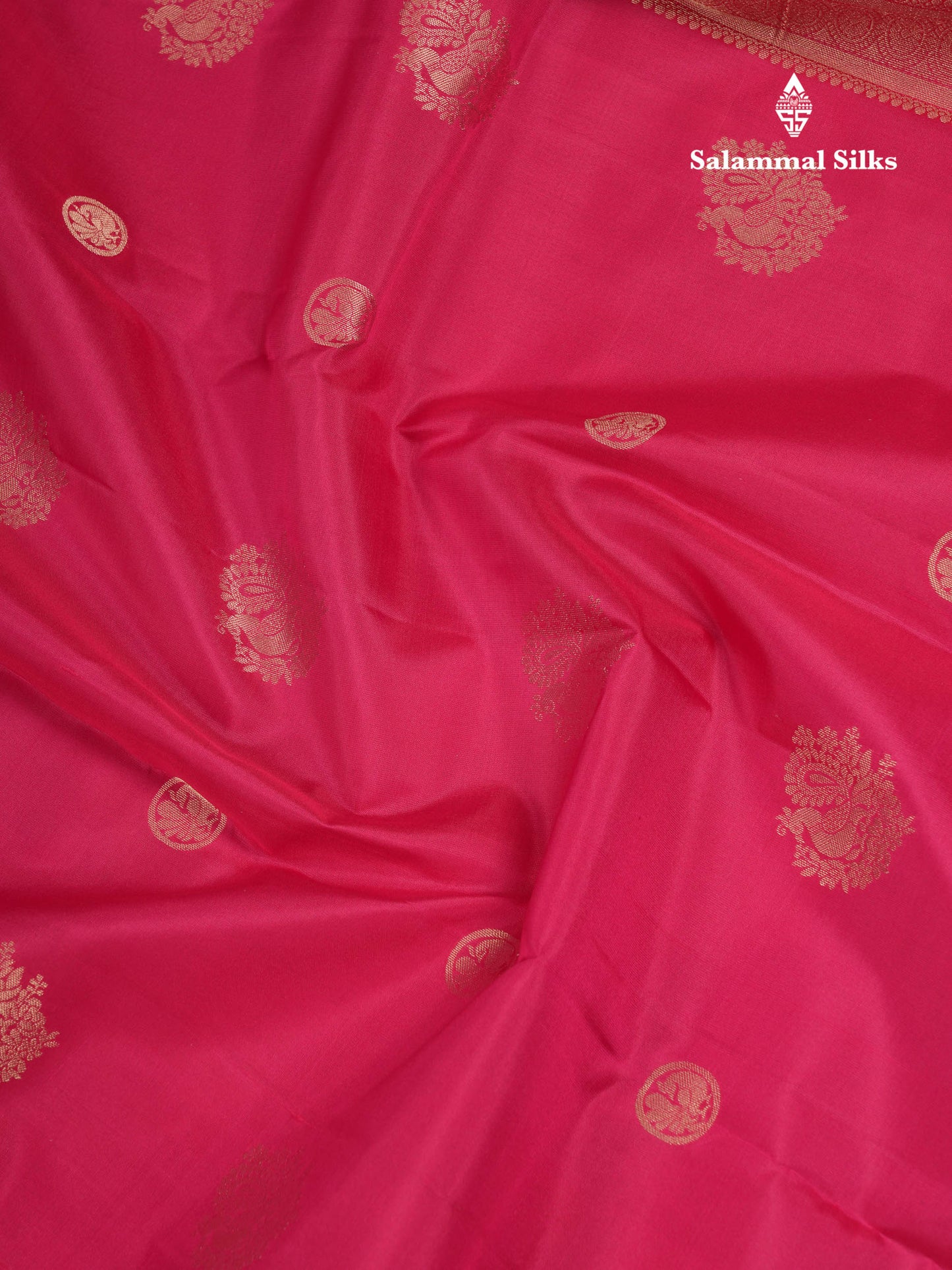 Beautiful Dual Tone Pink Pure Kanjivaram Silk Saree With Traditional Evening Morning Border