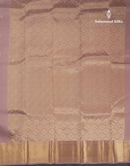 Beautiful Light Chocolate Pure Kanjivaram Silk Saree With Traditional Border