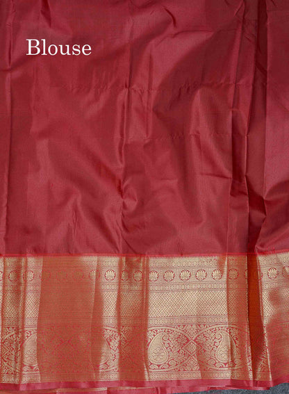 Bridal Semi Silk Saree - Cream Colour Body With Contrast Maroon Evening Morning Border