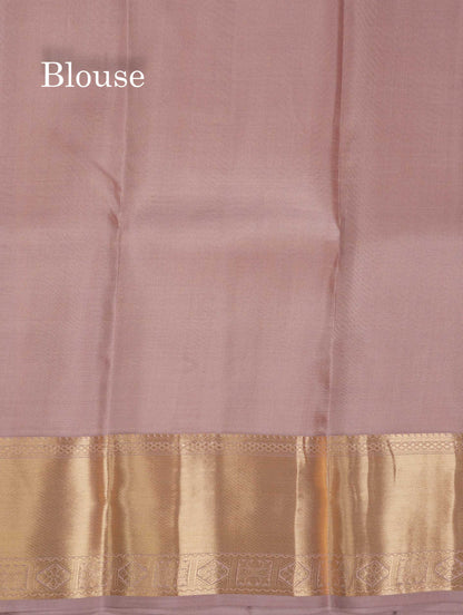 Beautiful Light Chocolate Pure Kanjivaram Silk Saree With Traditional Border