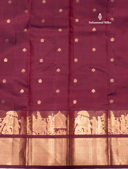 Maroon Colour Pure Kanjivaram Silk Saree with Pallakku Border