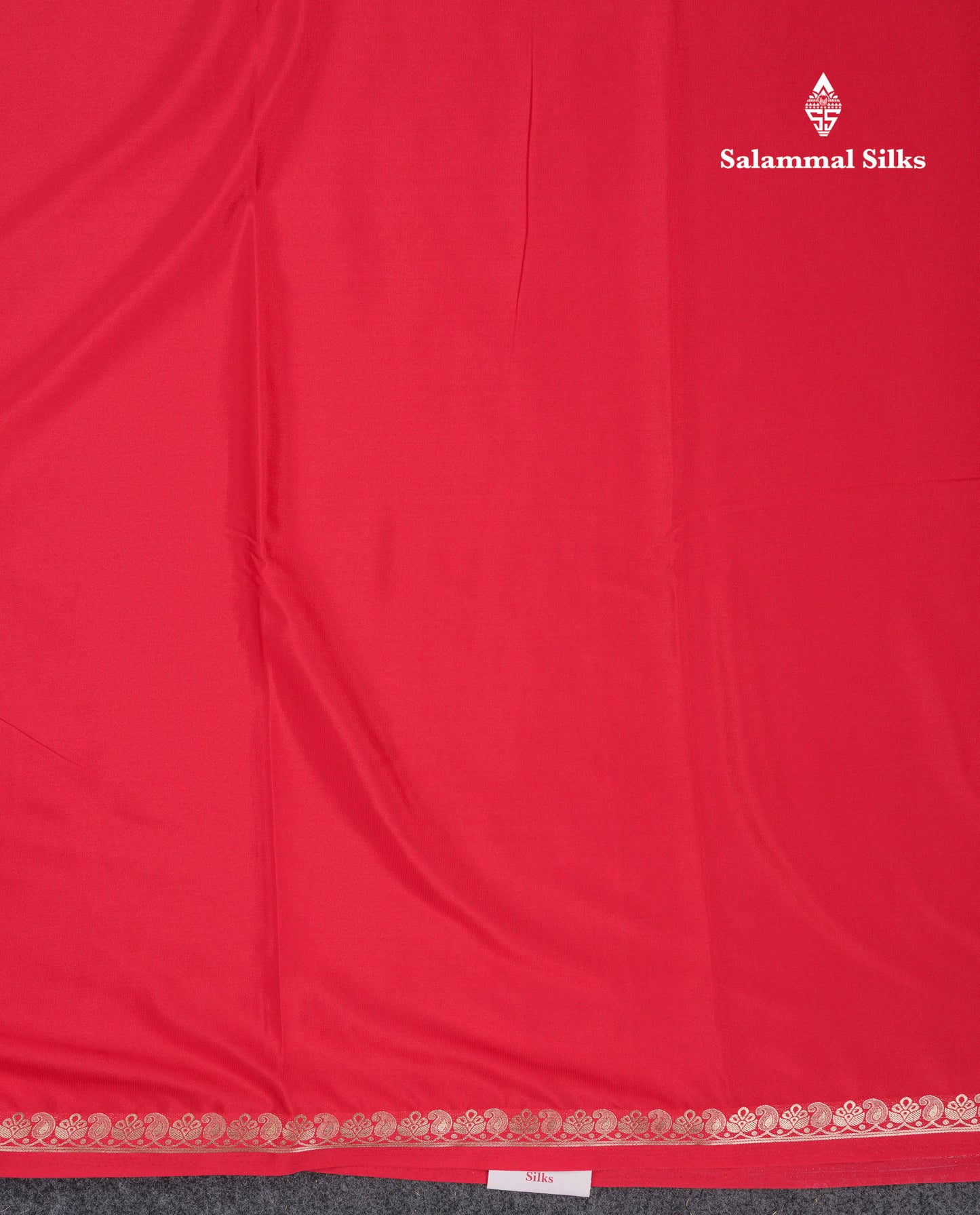 Beautiful Chilly Red Plain Semi Mysore Silk Saree With Small Traditional Zari Border