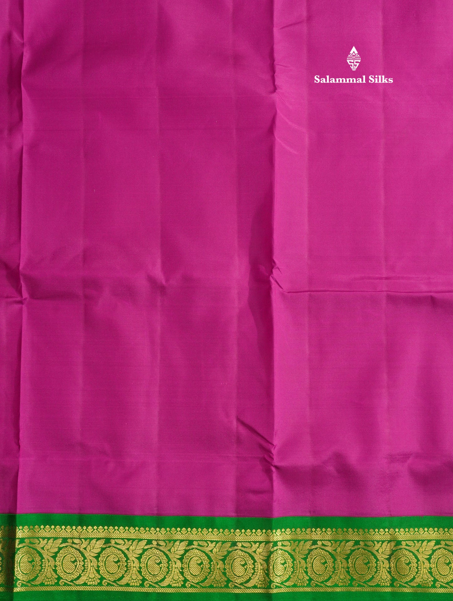 Beautiful Purple 9Yards Pure Silk Saree With (3.7inch) Green Border