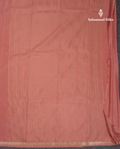 Beautiful Chilly Red Plain Semi Mysore Silk Saree With Small Traditional Zari Border