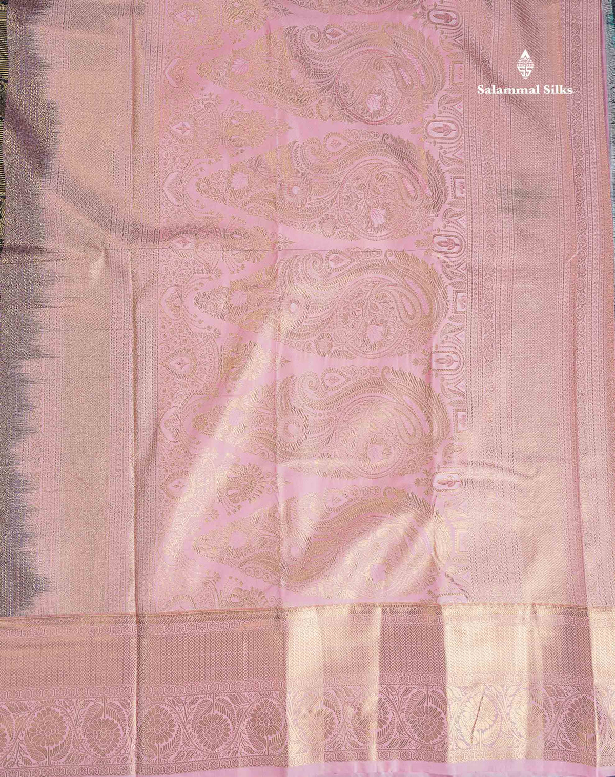 Bridal Semi Silk Saree - Black Colour Body With Contrast Baby Pink Evening Morning Border