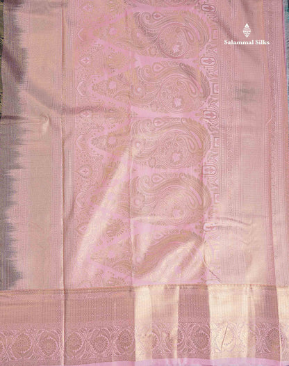 Bridal Semi Silk Saree - Black Colour Body With Contrast Baby Pink Evening Morning Border