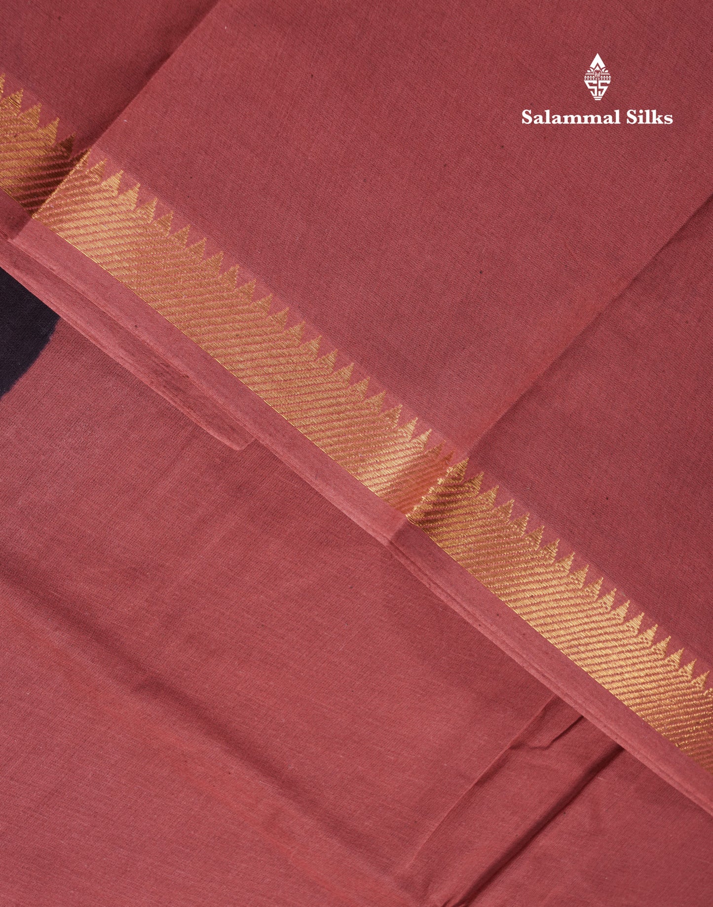 Beautiful Rust Orange Plain Pure Sungudi Cotton Saree With Contrast Brown Long Border