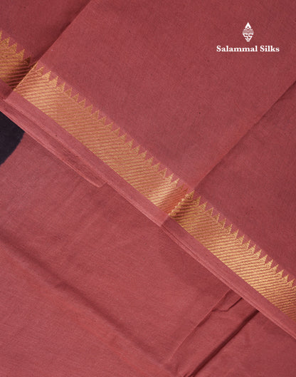 Beautiful Rust Orange Plain Pure Sungudi Cotton Saree With Contrast Brown Long Border