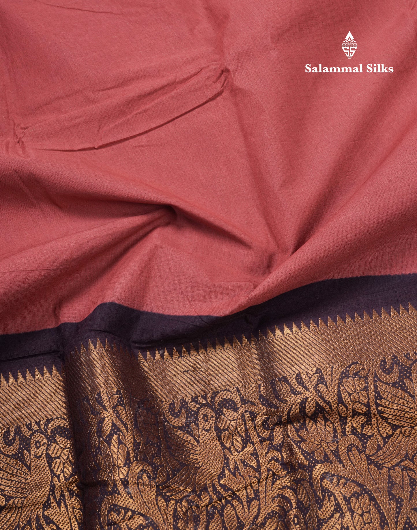 Beautiful Rust Orange Plain Pure Sungudi Cotton Saree With Contrast Brown Long Border