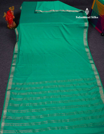 Beautiful Mustard Yellow Plain Semi Mysore Silk Saree With Small Traditional Zari Border
