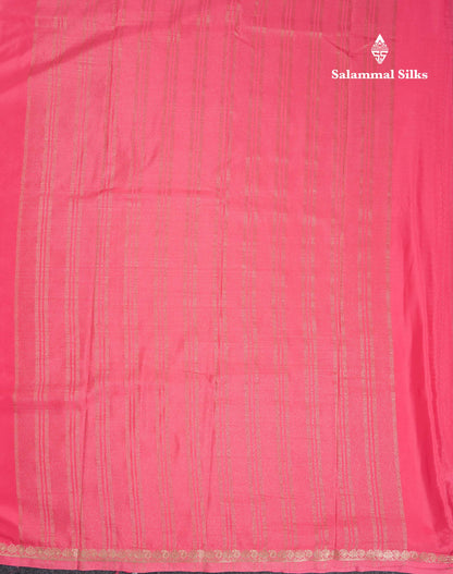 Beautiful Chilly Red Plain Semi Mysore Silk Saree With Small Traditional Zari Border