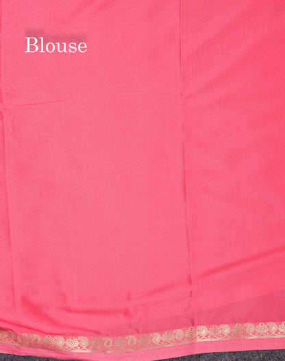 Beautiful Chilly Red Plain Semi Mysore Silk Saree With Small Traditional Zari Border