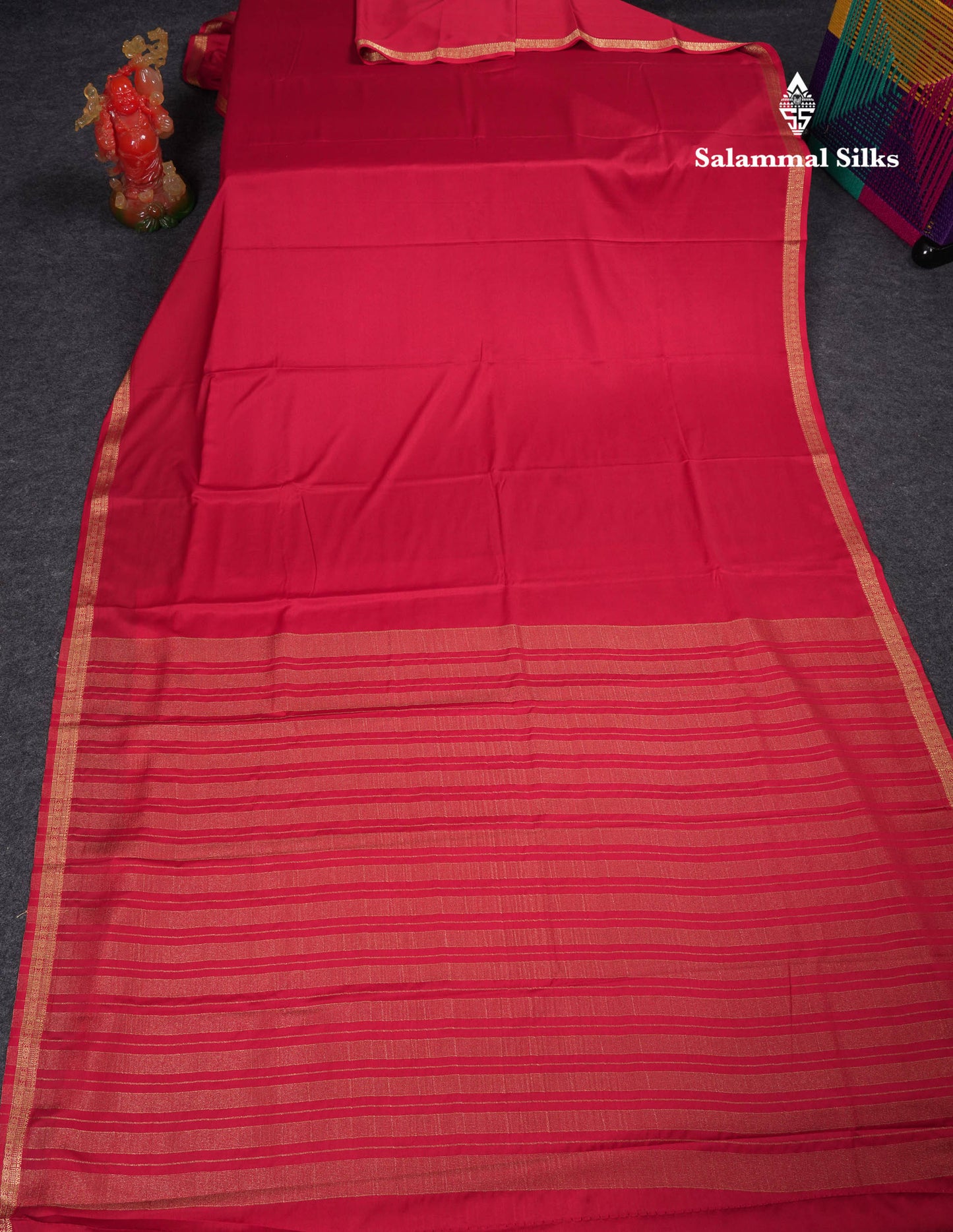 Beautiful Lavender Plain Semi Mysore Silk Saree With Small Traditional Zari Border