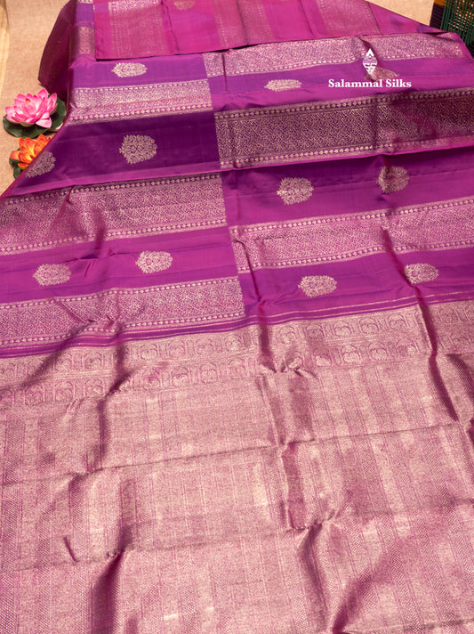Violet Colour Pure Kanjivaram Fancy Silk Saree