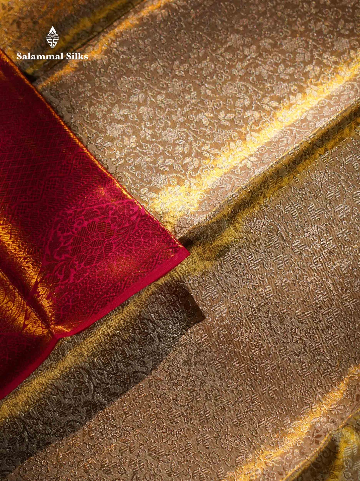 Sandal Tissue Bridal Pure Kanjivaram Silk Saree With Contrast Pink Traditional Evening Morning Border