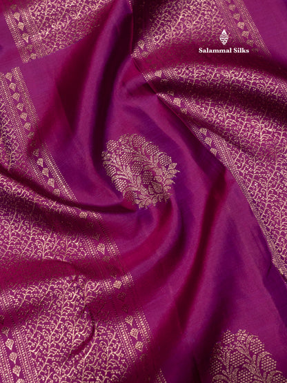 Violet Colour Pure Kanjivaram Fancy Silk Saree