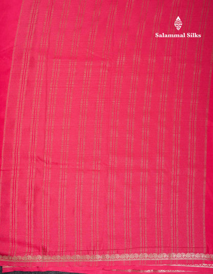 Beautiful Chilly Red Plain Semi Mysore Silk Saree With Small Traditional Zari Border