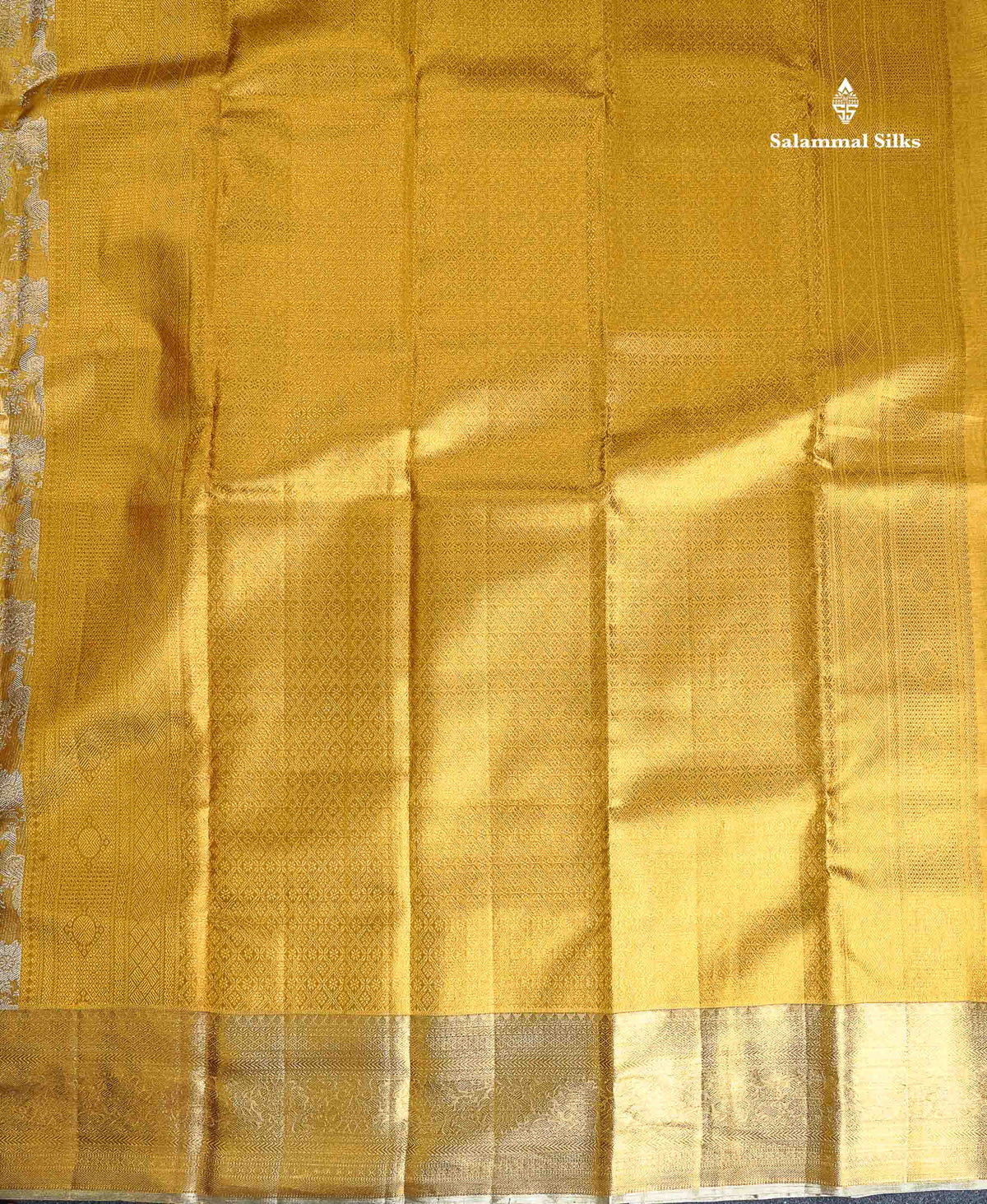 Tissue Bridal Pure Kanjivaram Silk Saree - Gold Colour Body With Traditional Border