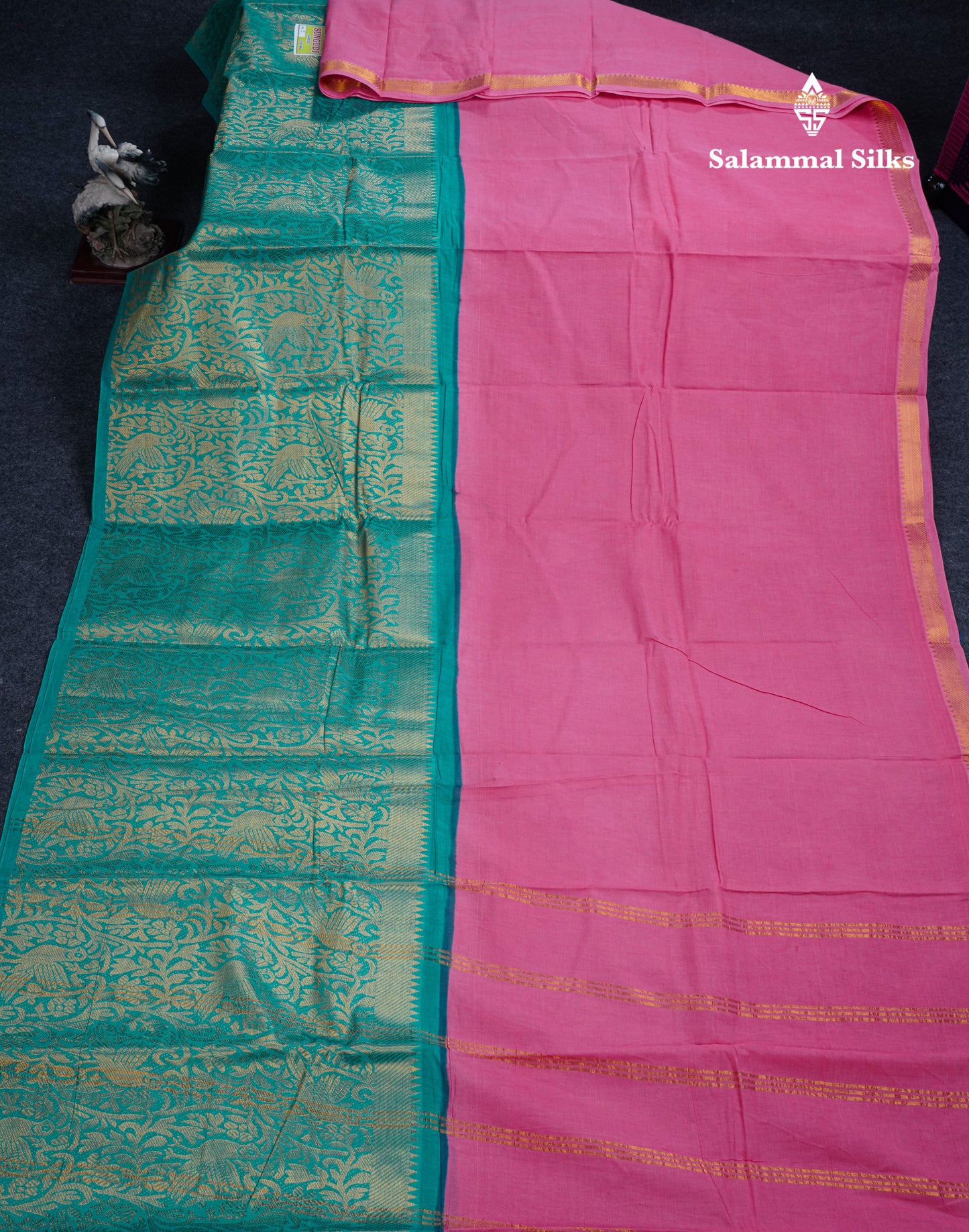 Beautiful Rust Orange Plain Pure Sungudi Cotton Saree With Contrast Brown Long Border