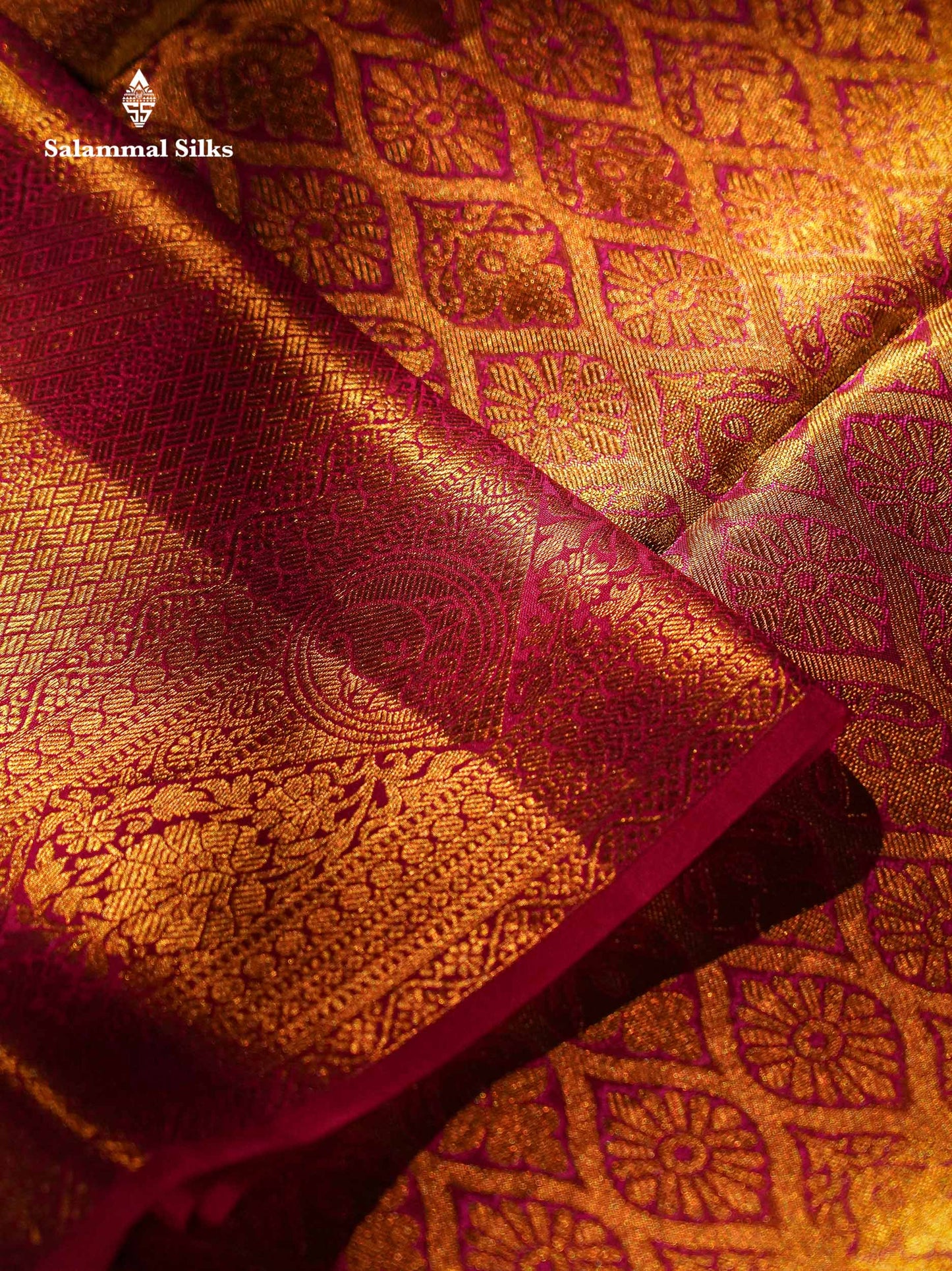Sandal Tissue Bridal Pure Kanjivaram Silk Saree With Contrast Pink Traditional Evening Morning Border