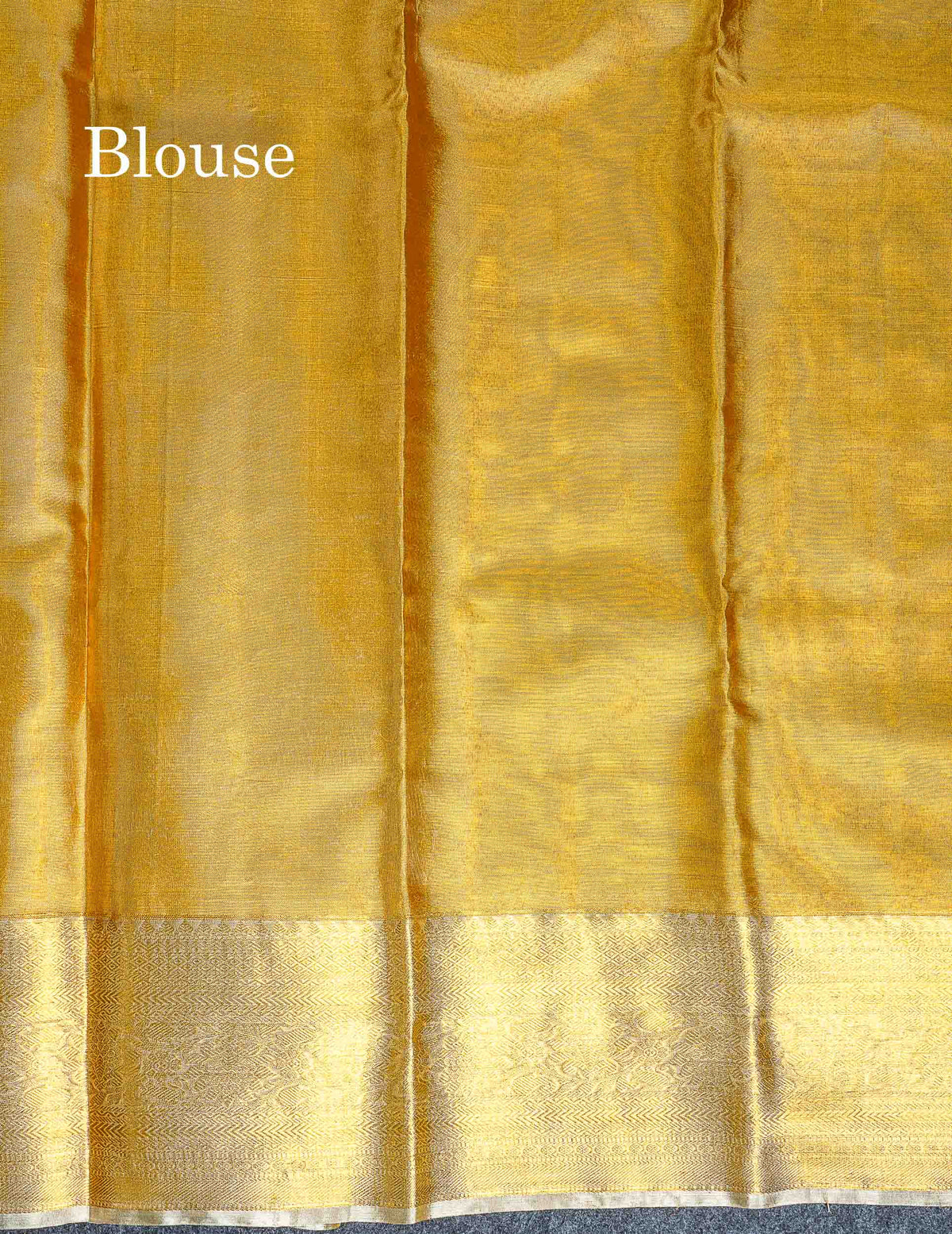 Tissue Bridal Pure Kanjivaram Silk Saree - Gold Colour Body With Traditional Border