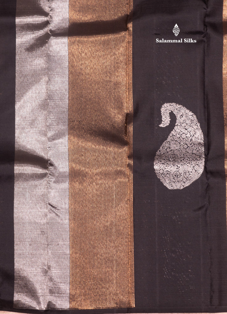 Black Colour Pure Kanjivaram Silk Saree