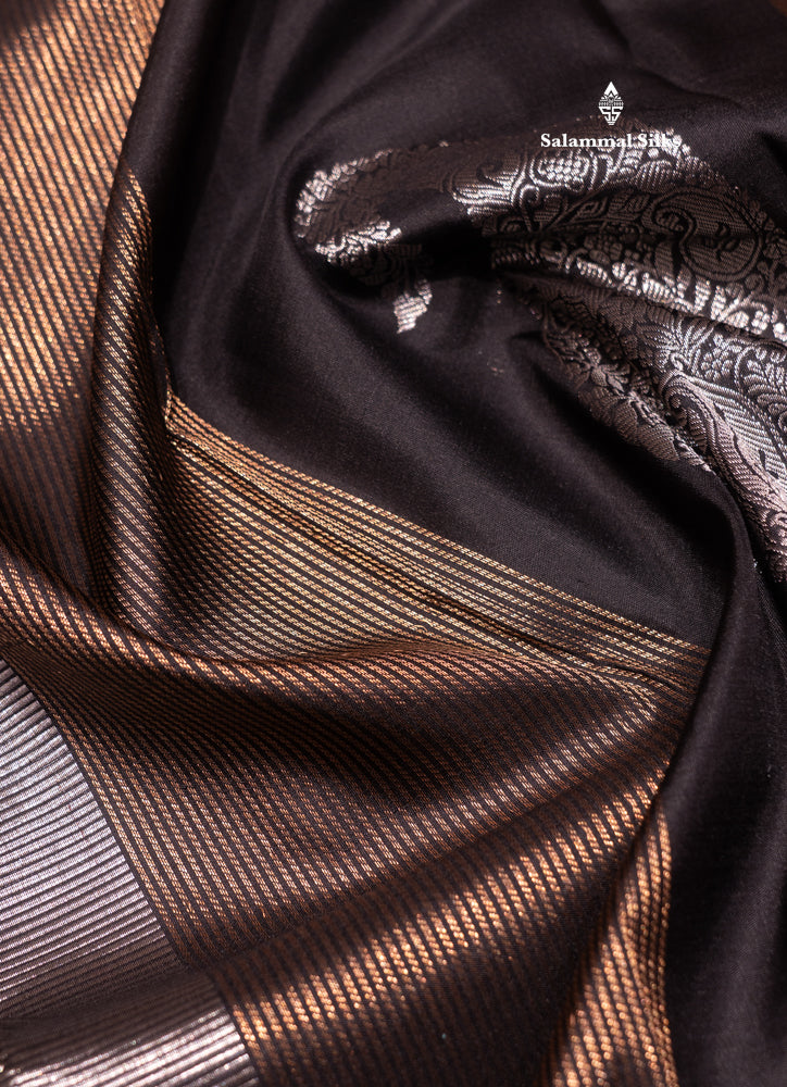 Black Colour Pure Kanjivaram Silk Saree