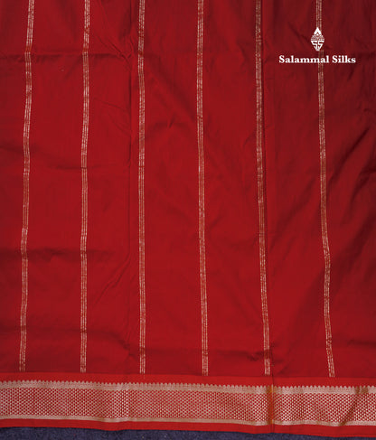 9.5 Yards Semi Silk Saree Light Chocolate with Contrast Maroon Traditional Border
