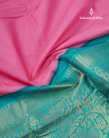 Beautiful Rust Orange Plain Pure Sungudi Cotton Saree With Contrast Brown Long Border