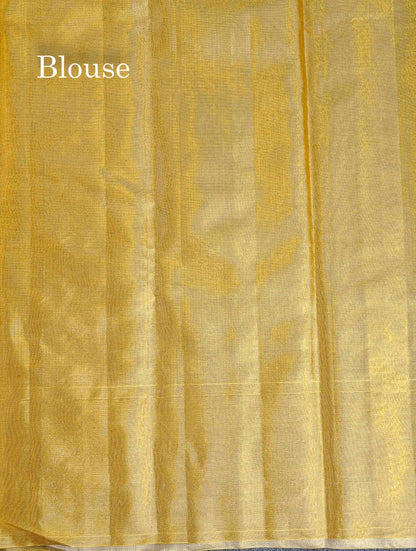 Tissue Bridal Pure Kanjivaram Silk Saree - Gold Colour Body With Traditional Border