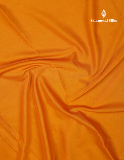 Beautiful Mustard Yellow Plain Semi Mysore Silk Saree With Small Traditional Zari Border