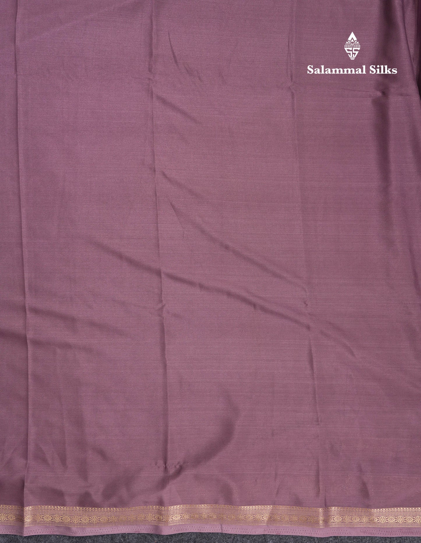 Beautiful Lavender Plain Semi Mysore Silk Saree With Small Traditional Zari Border