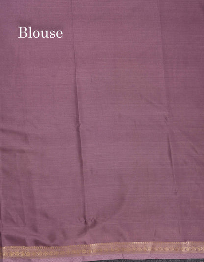Beautiful Lavender Plain Semi Mysore Silk Saree With Small Traditional Zari Border