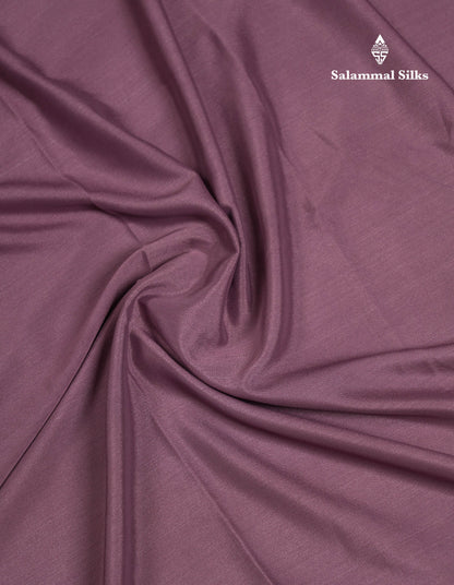 Beautiful Lavender Plain Semi Mysore Silk Saree With Small Traditional Zari Border