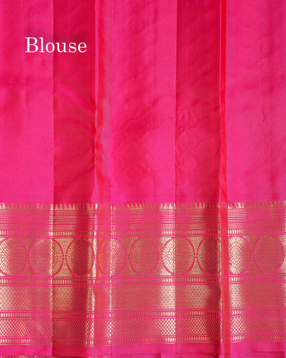 Pure Mix Silk Saree - Orange Colour Body With Contrast Pink Evening Morning Border