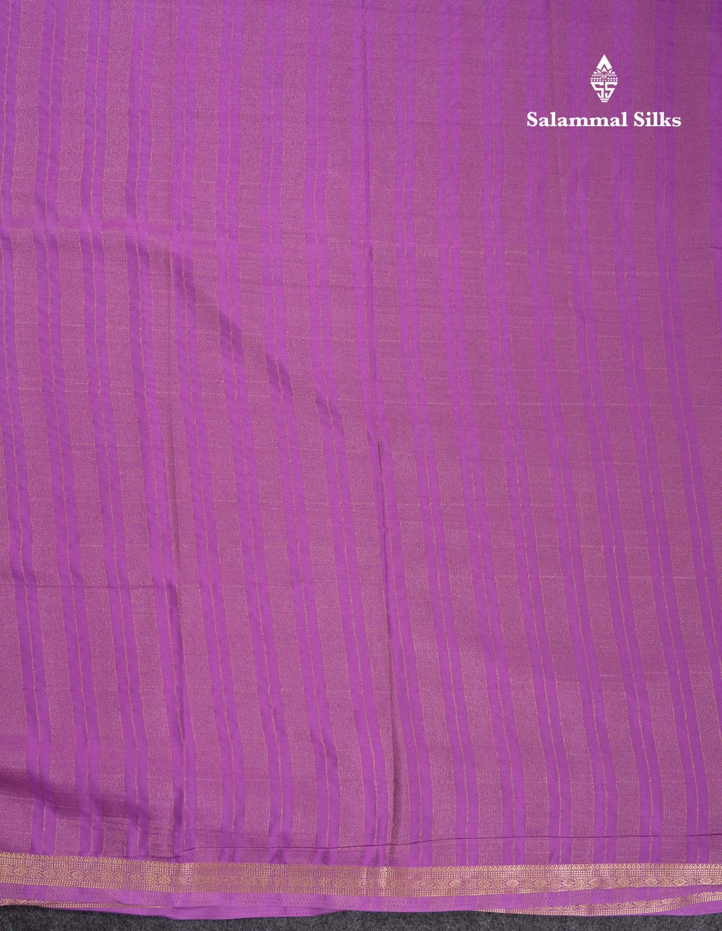 Beautiful Lavender Plain Semi Mysore Silk Saree With Small Traditional Zari Border