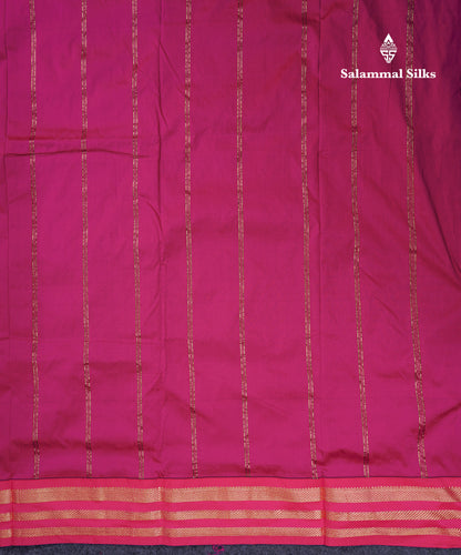 9.5 Yards Semi Silk Saree Mustard Yellow with Contrast Pink Traditional Border