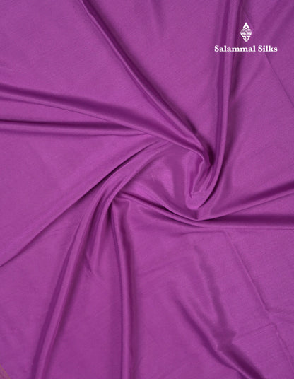 Beautiful Lavender Plain Semi Mysore Silk Saree With Small Traditional Zari Border