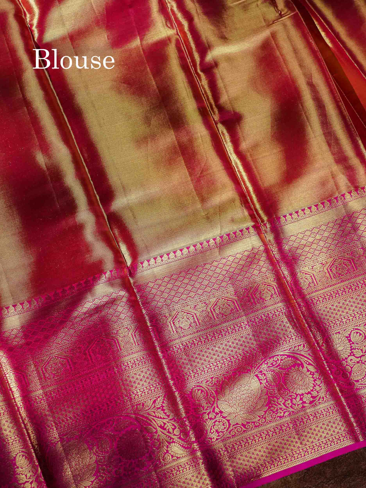 Light Lavender Colour Pure Kanjivaram Silk Saree With Contrast Long Pink Border