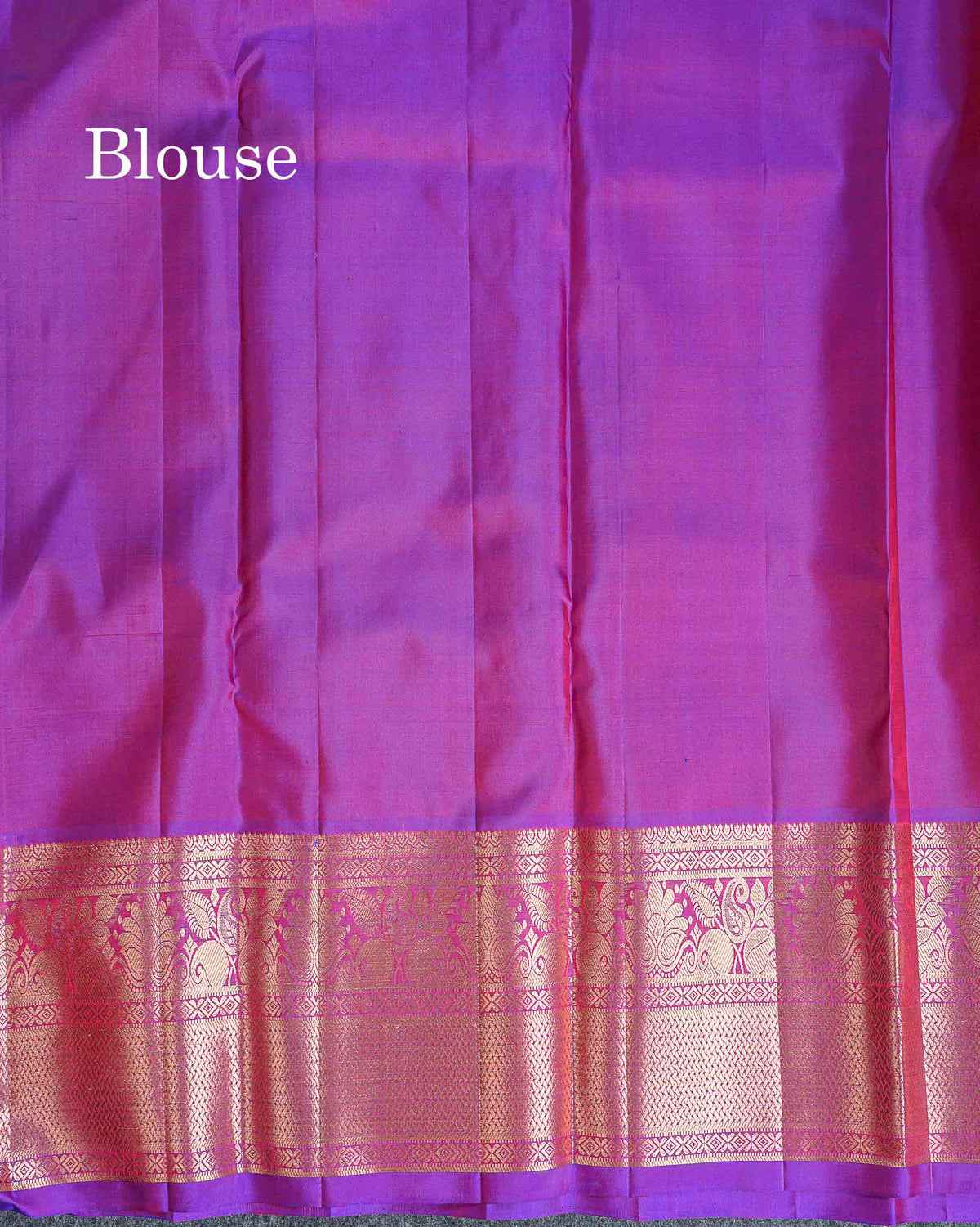 Pure Kanjivaram Silk Saree - Orange Colour Body Menakari Butta With Purple Border