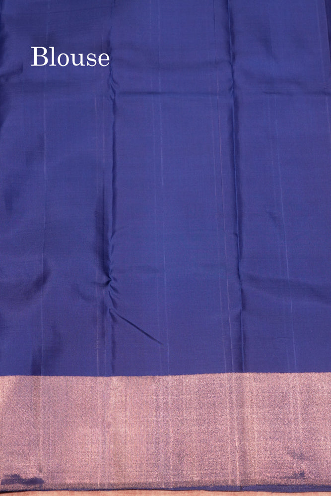 Blue Colour 8Kol Pure Kanjivaram Silk Saree