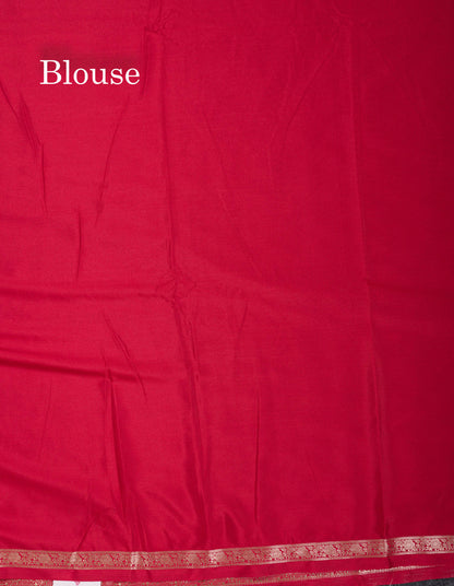Beautiful Violet Plain Semi Mysore Silk Saree With Small Traditional Zari Border