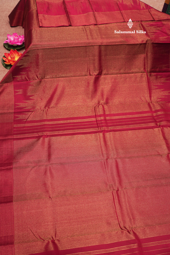 Vairaoosi Maroon Colour Pure Kanjivaram Silk Saree With Small Checks Border