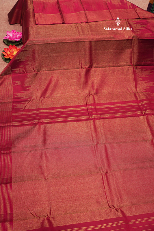 Vairaoosi Maroon Colour Pure Kanjivaram Silk Saree With Small Checks Border