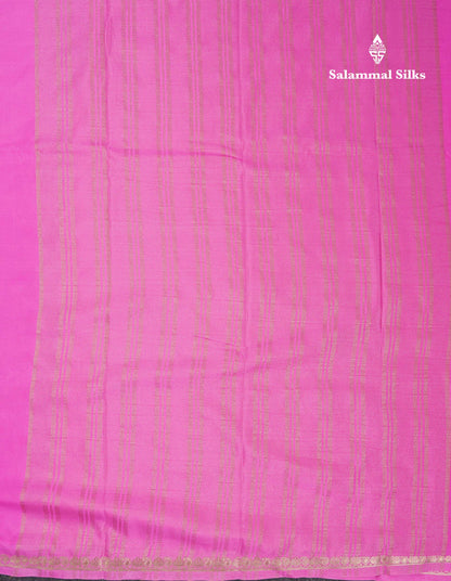 Beautiful Chilly Red Plain Semi Mysore Silk Saree With Small Traditional Zari Border