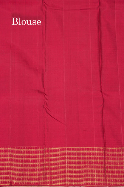 Vairaoosi Maroon Colour Pure Kanjivaram Silk Saree With Small Checks Border