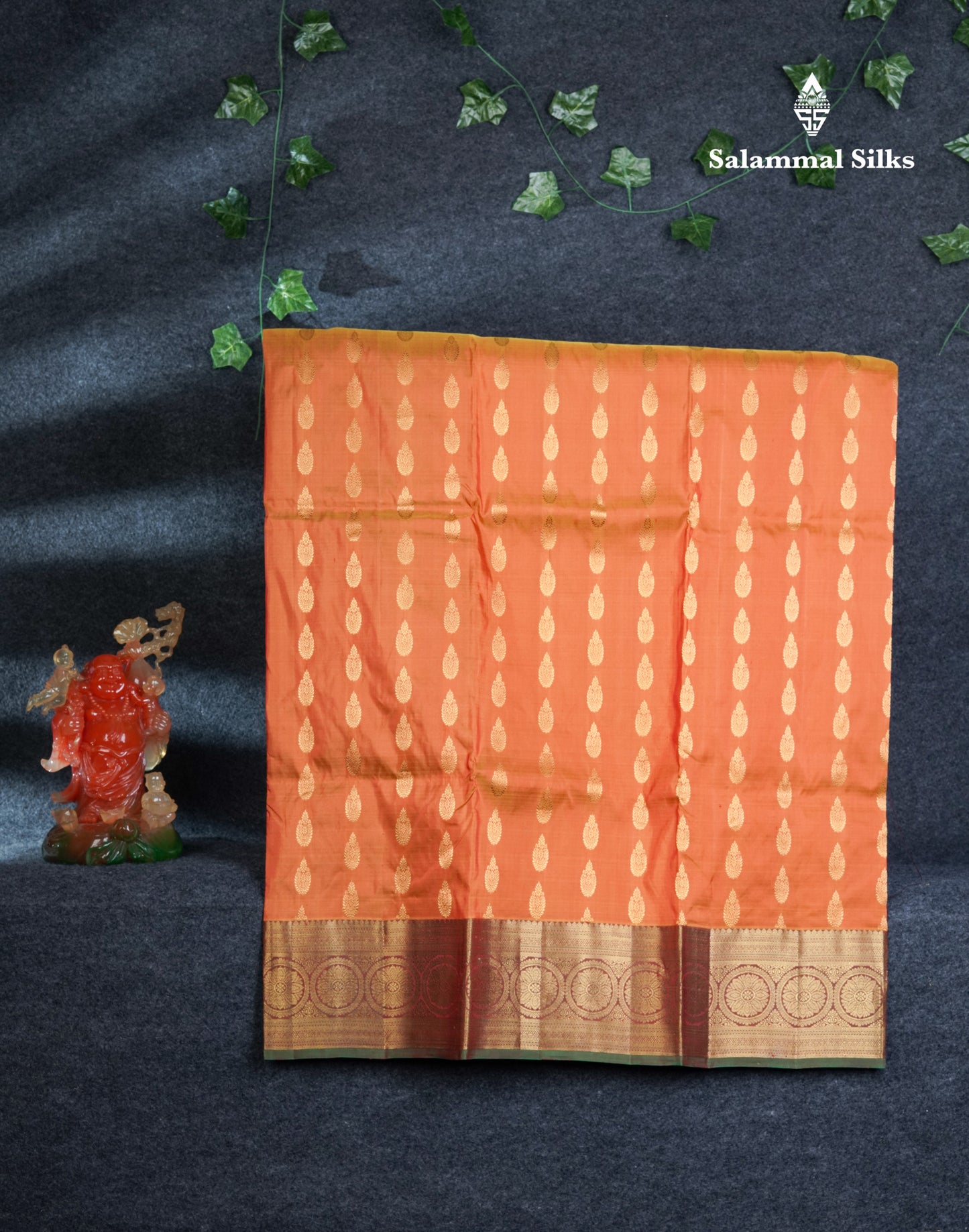 Pure Silk Pattu Pavadai (Mango Yellow) With Contrast Green Blouse 44"