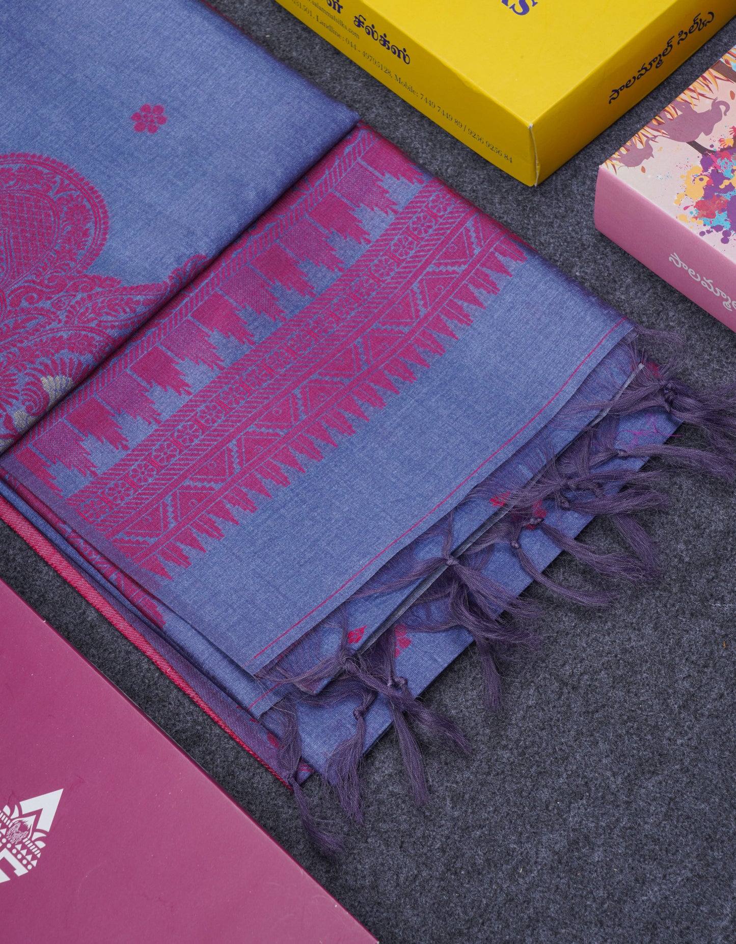Light Violet Semi Tussar Fancy Saree With Fancy Border
