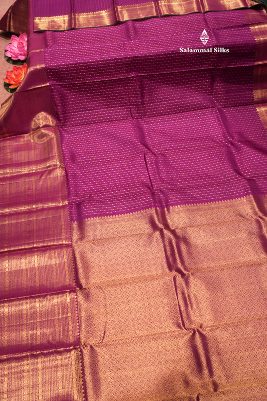 Vadamalli Colour Pure Kanjivaram Silk Saree With Traditional Long Border